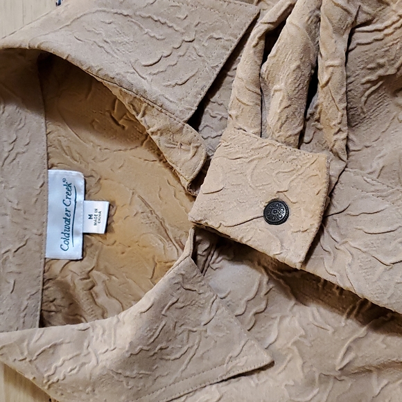Coldwater Creek Unique Faux Suede Textured Top 3/4 Sleeve Size M - Picture 8 of 10